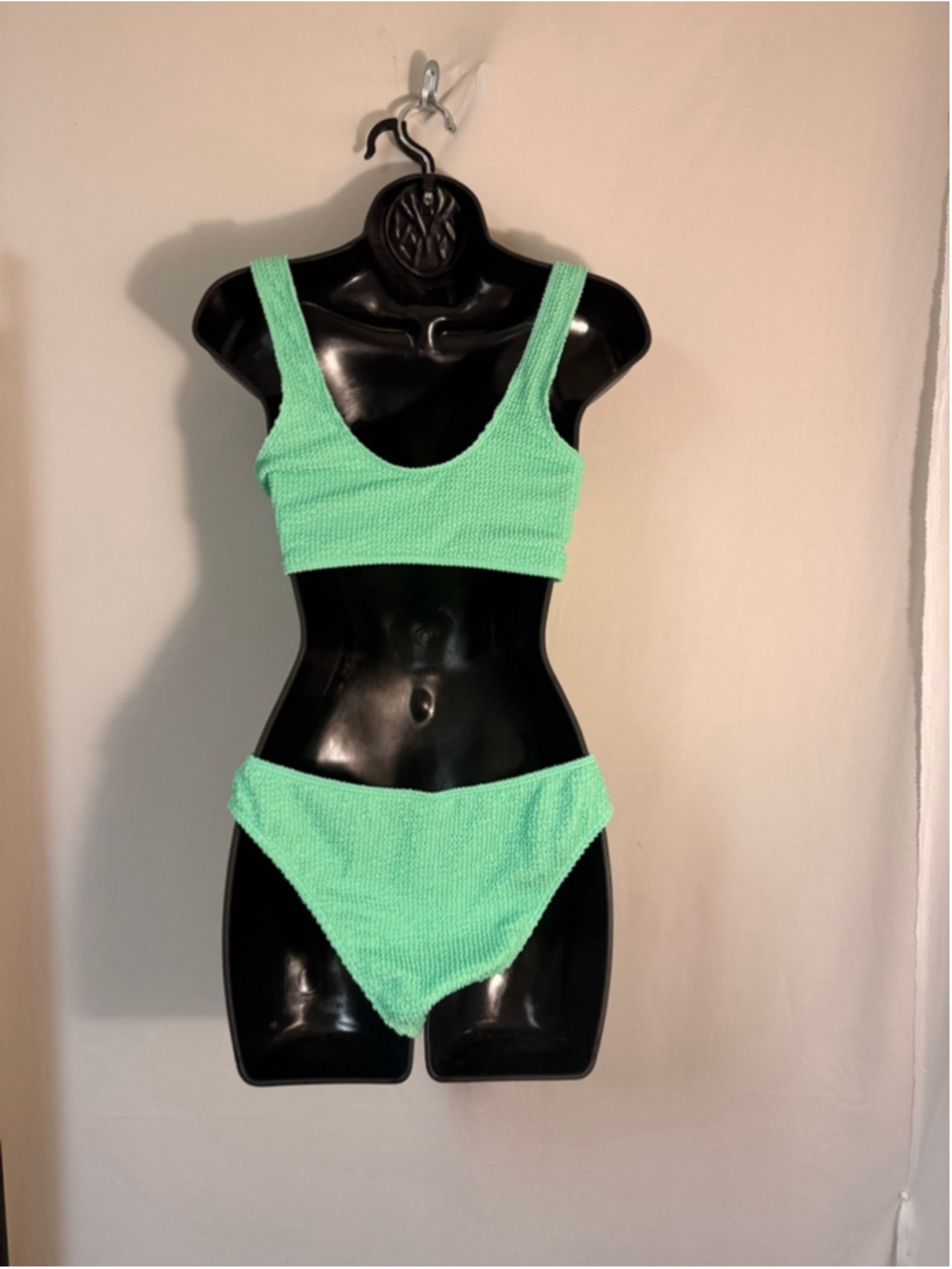 Women's Unbranded Mint Green Textured Bikini Set S